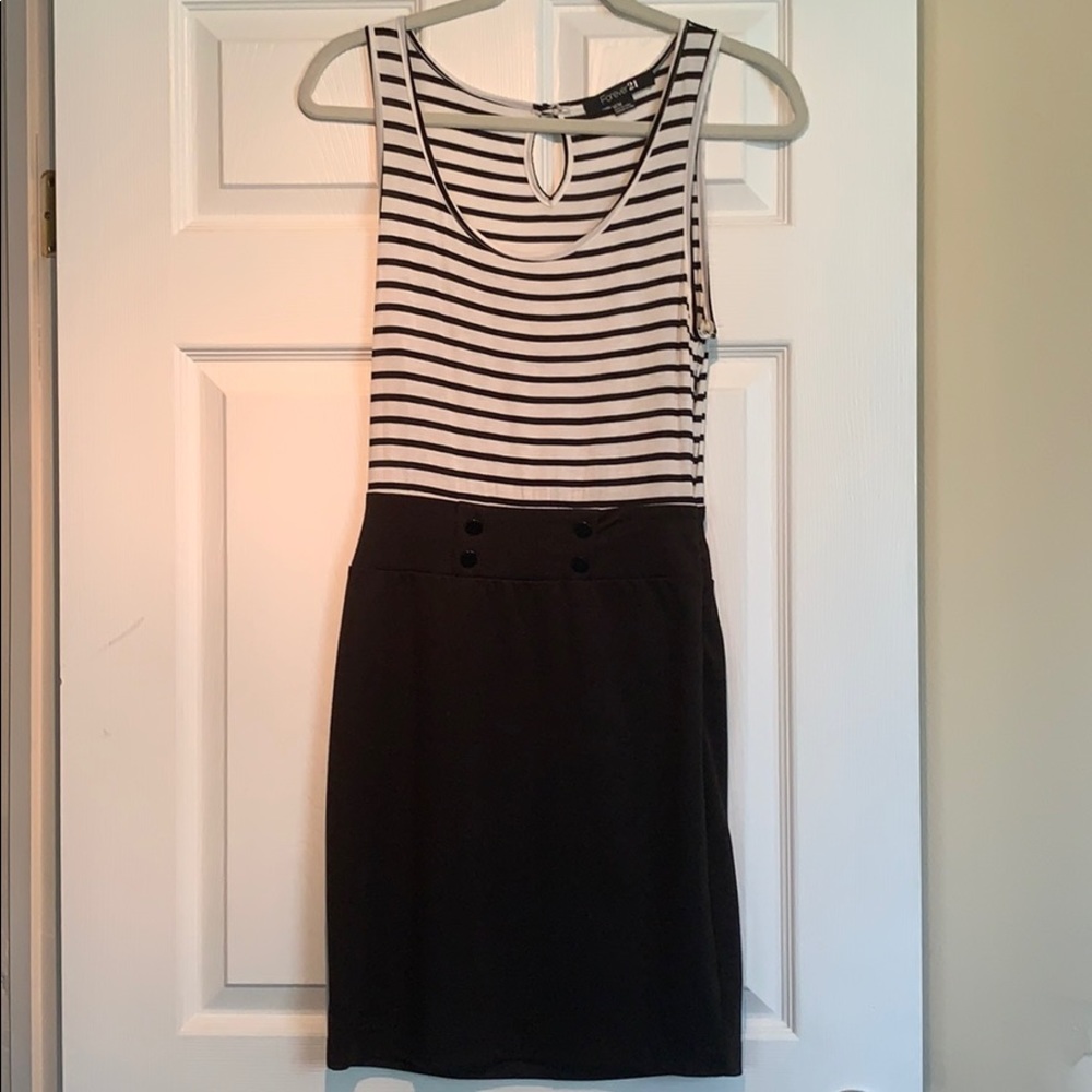Fitted Black and White Dress